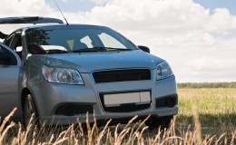 Car on a field